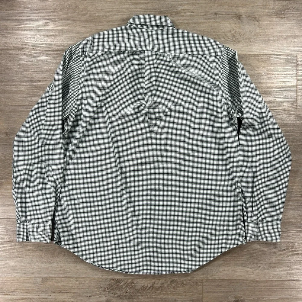 Polo Ralph Lauren Large Oxford Blue Green Plaid Button Down Flesh Pony